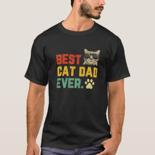 Camiseta El mejor gato y mejor papa retro del gato del padr