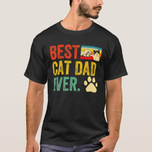 Camiseta El mejor gato y mejor papa retro del gato del padr