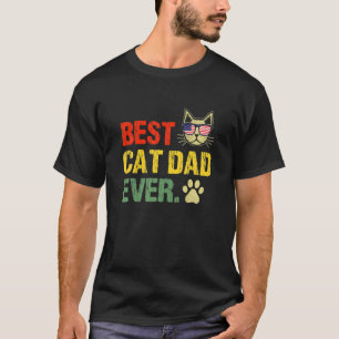 Camiseta El mejor gato y mejor papa retro del gato del padr
