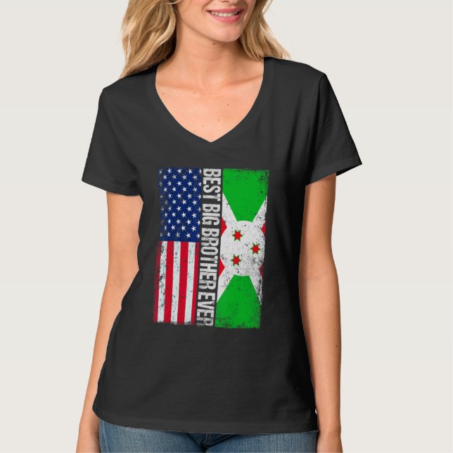 Camiseta El mejor Gran Hermano Día del Padre Burundi Us Fla (Anverso)
