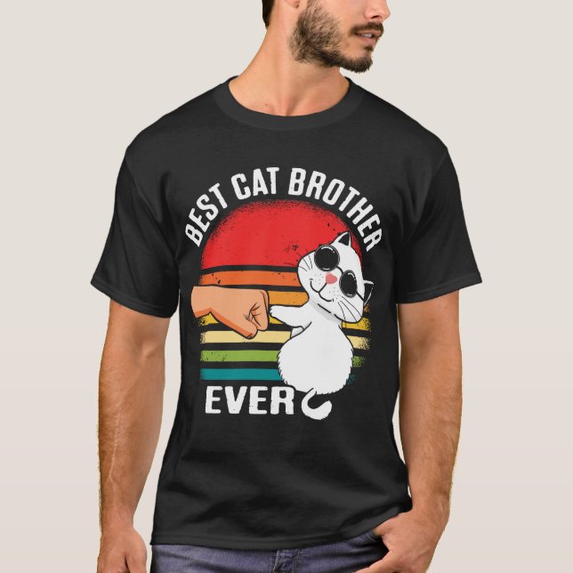 Camiseta El mejor hermano del gato jamás catadito puño (Anverso)