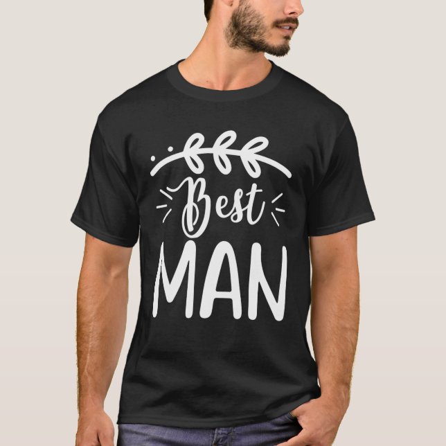 Camiseta El mejor hombre Boda lindo que coincide con un rec (Anverso)