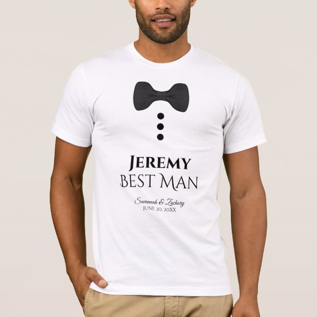 Camiseta El mejor hombre negro se burla del Boda de Tuxedo (Anverso)