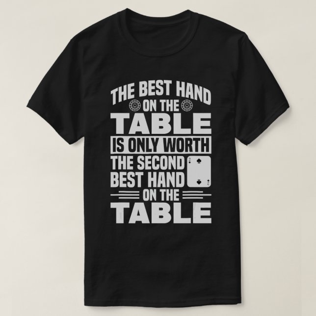 Camiseta el mejor jugador de póker mano texas hold em casin (Diseño del anverso)