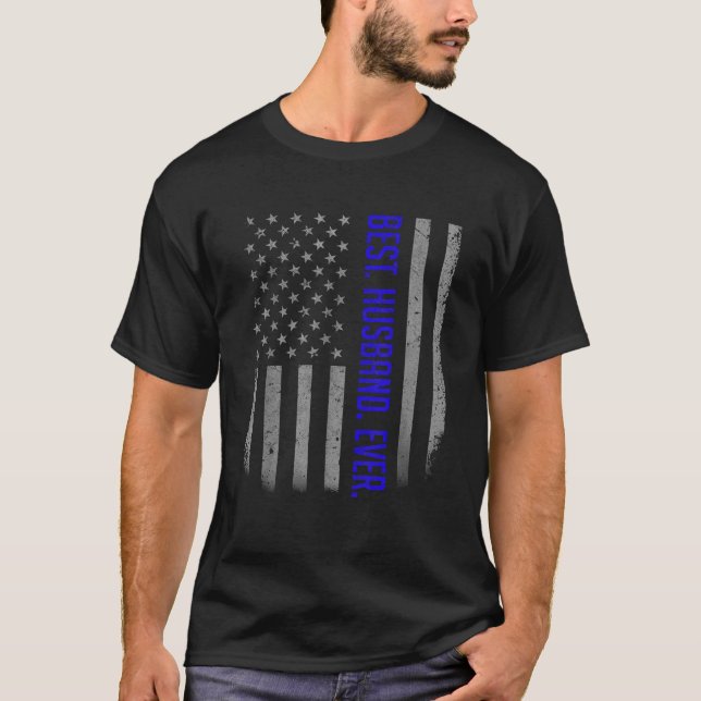 Camiseta El mejor marido de la bandera estadounidense para  (Anverso)