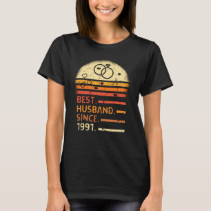 Camiseta El mejor marido desde 1991, el día retro del padr