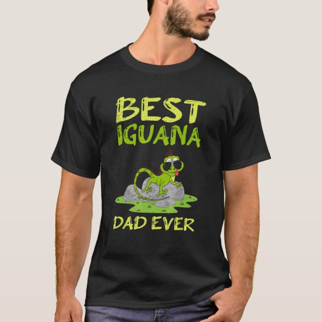 Camiseta El mejor Mascota de Iguana Papá Ever Refrito del D (Anverso)