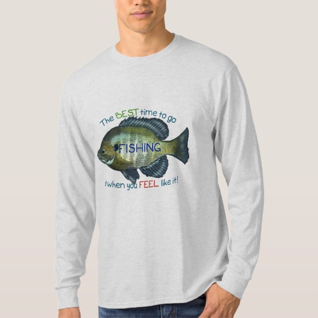 Camiseta El Mejor Momento Para Ir A Pescar | Pescado azul (Anverso)
