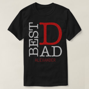 Camiseta El mejor nombre del Purpurina rojo plateado de pap