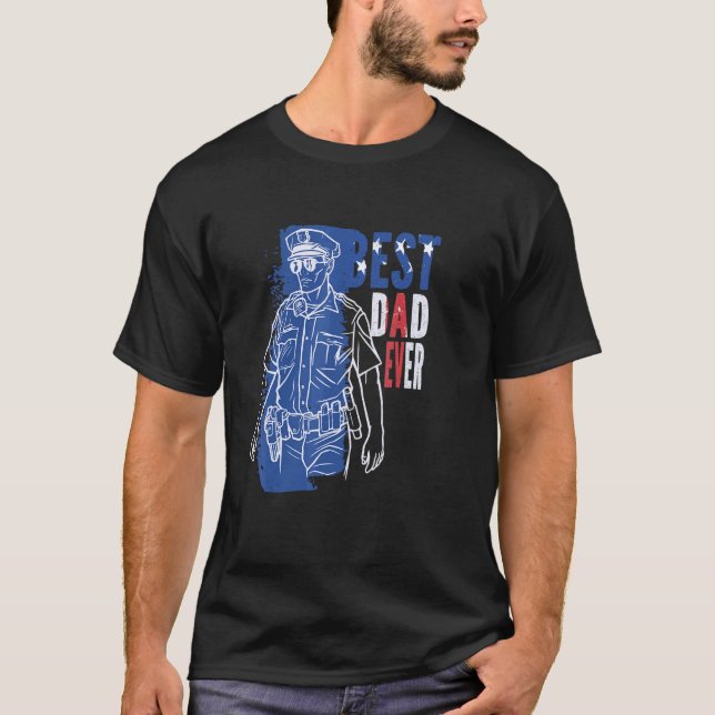Camiseta El mejor oficial de policía de mi vida papá, polic (Anverso)