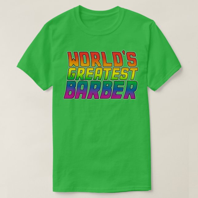Camiseta El mejor orgullo gay barbero LGBT de Worldx27 (Diseño del anverso)