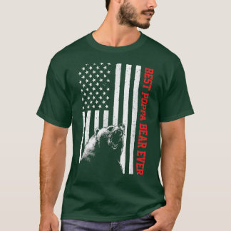 Camiseta El mejor oso de Poppa EEUU Da de padre de bandera 