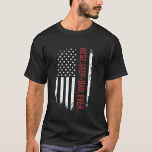 Camiseta El mejor padrastro papá con la bandera estadounide