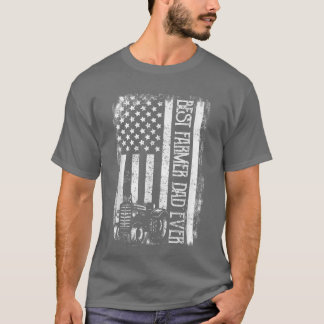 Camiseta El mejor padre agricultor con padre de bandera est