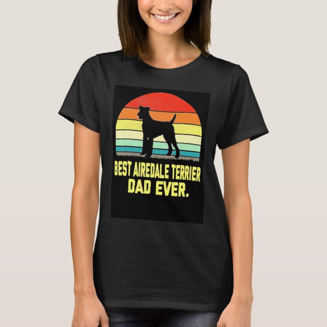 Camiseta El mejor padre de Airedale Terrier (Anverso)