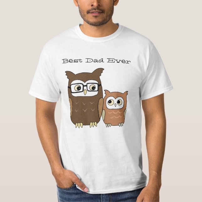 Camiseta El mejor padre de búho y el día del padre del niño (Anverso)