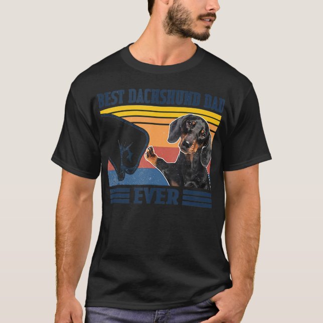Camiseta El Mejor Padre De Dachshund En Los Hombres Un Perr (Anverso)
