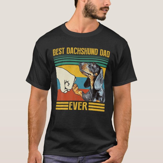 Camiseta El Mejor Padre De Dachshund Viejo Fantástico Para  (Anverso)