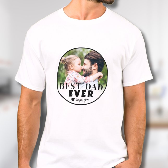 Camiseta El mejor padre de foto Personalizado (Best Dad Custom Photo Father T-Shirt)