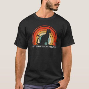 Camiseta El mejor padre de gato siamés de estilo retro para