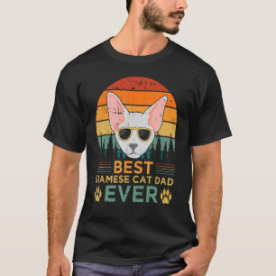 Camiseta El mejor padre de gato siamés del estilo retro mas