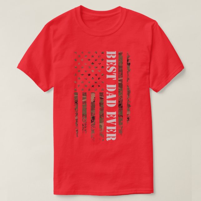 Camiseta El mejor padre de la bandera de los Estados Unidos (Diseño del anverso)