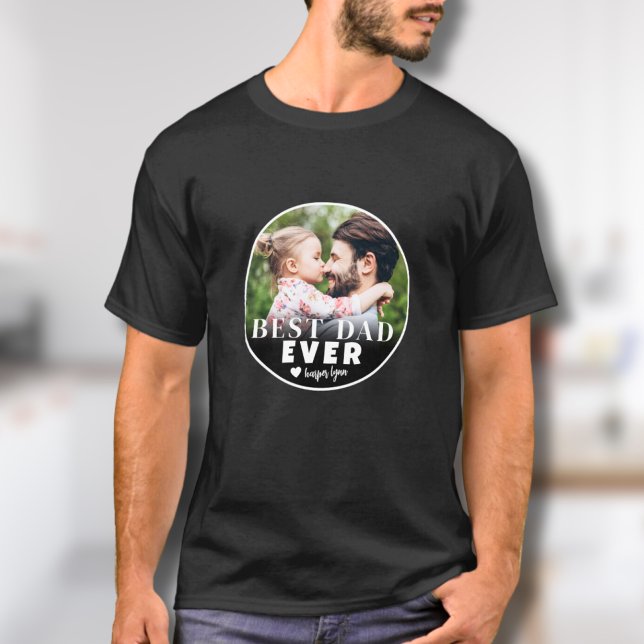 Camiseta El mejor padre de la foto del Personalizado (Best Dad Ever Custom Photo Father T-Shirt )