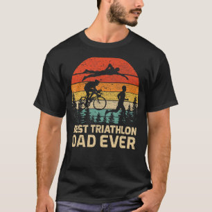 Camiseta El mejor padre de la Triatlón de Mens Retro