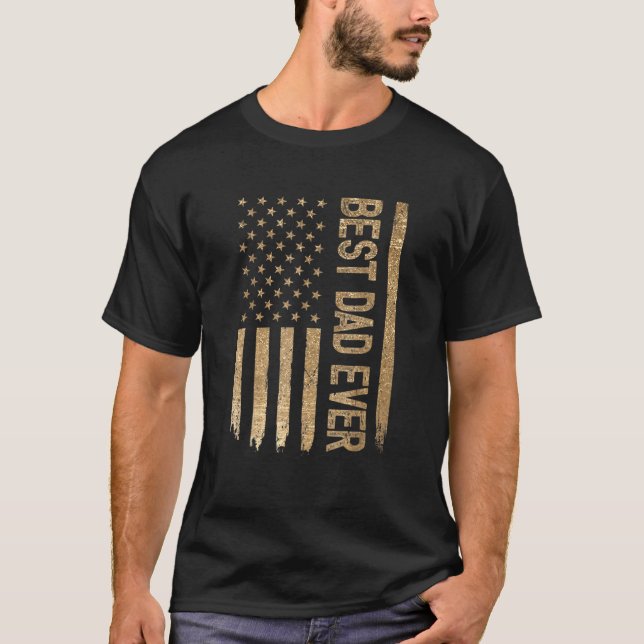 Camiseta El mejor padre de los hombres, la bandera estadoun (Anverso)