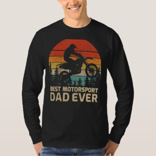 Camiseta El mejor padre de moto de moda retro de los hombre