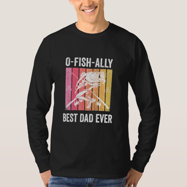 Camiseta El mejor padre de O-Fish-Ally - pescador retro (Anverso)