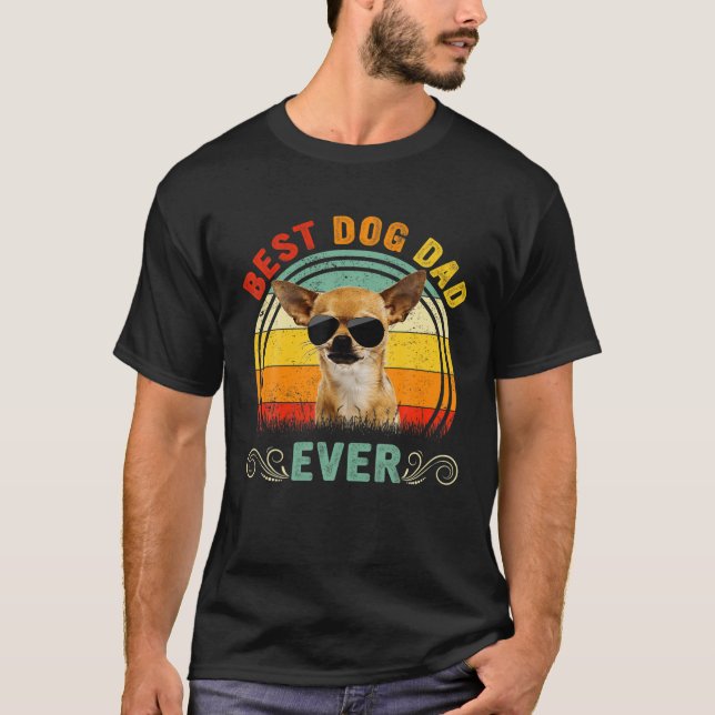Camiseta El mejor padre de perro de la cosecha jamás Chihua (Anverso)