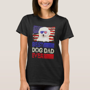 Camiseta El mejor padre de Poodle de hombre jamás Bandera A