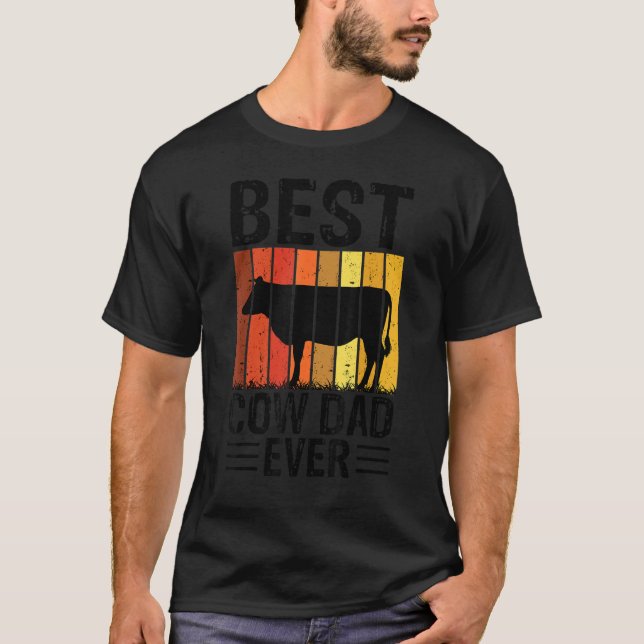 Camiseta El mejor padre de vaca de todos los hombres, Retro (Anverso)