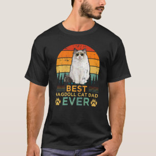Camiseta El mejor padre del gato de Ragdoll con estilo retr