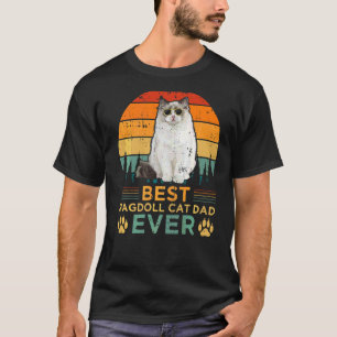 Camiseta El mejor padre del gato de Ragdoll estilo retro de