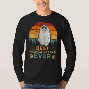 Camiseta El mejor padre del gato de Ragdoll estilo retro de