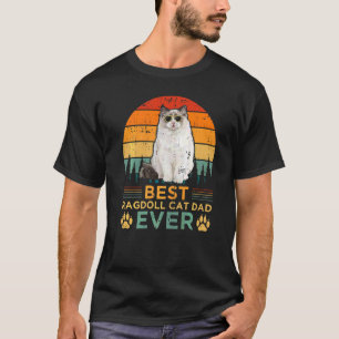 Camiseta El mejor padre del gato de Ragdoll estilo retro de