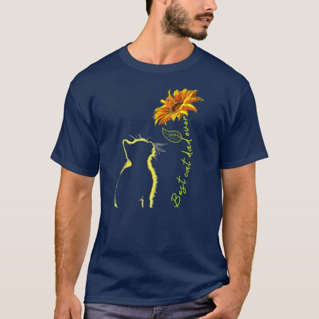 Camiseta El mejor padre del gato del girasol es siempre un  (Anverso)