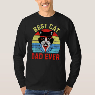 Camiseta El mejor padre del gato del retro de los hombres j