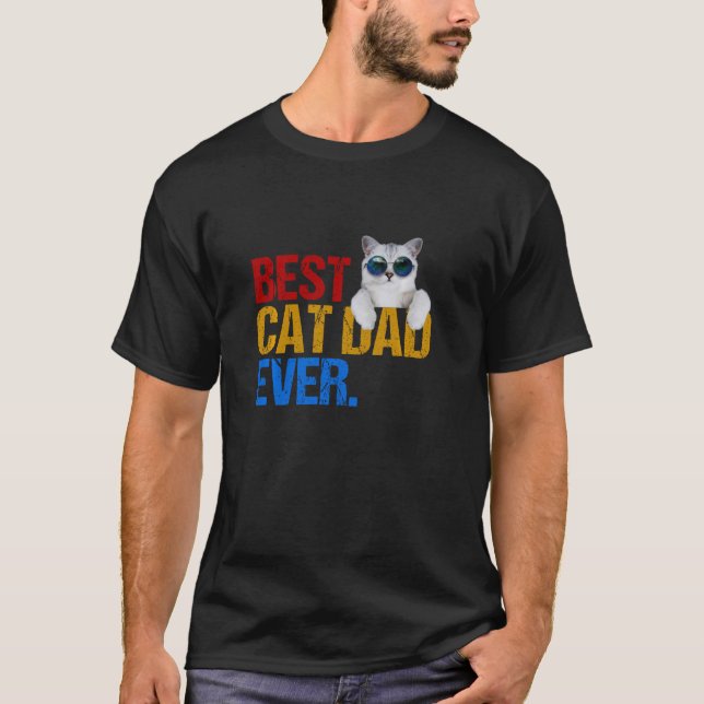 Camiseta El mejor padre del gato jamás divertido padre del  (Anverso)