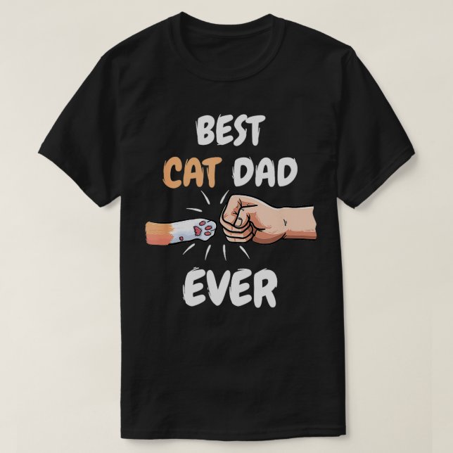 Camiseta El mejor padre del gato jamás los hombres se peina (Diseño del anverso)