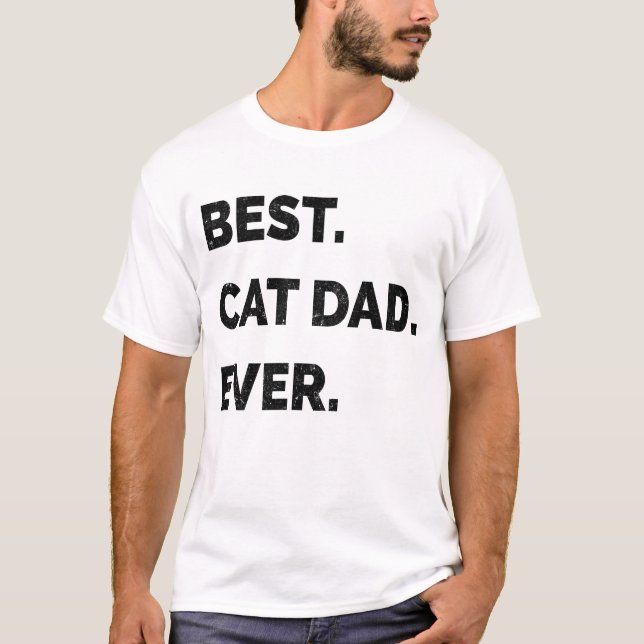 Camiseta El mejor padre del gato que ha sido divertido día  (Anverso)