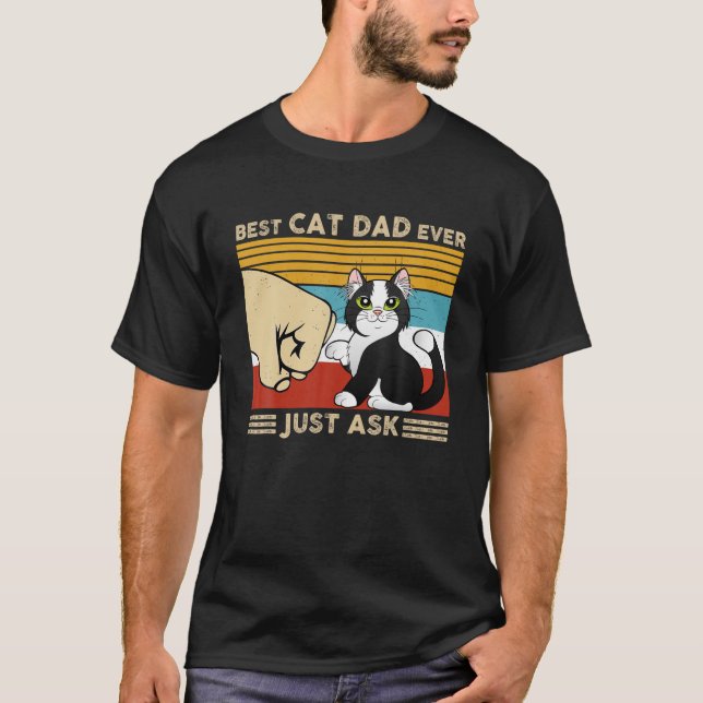 Camiseta El mejor padre del gato solo pregunta al gracioso  (Anverso)