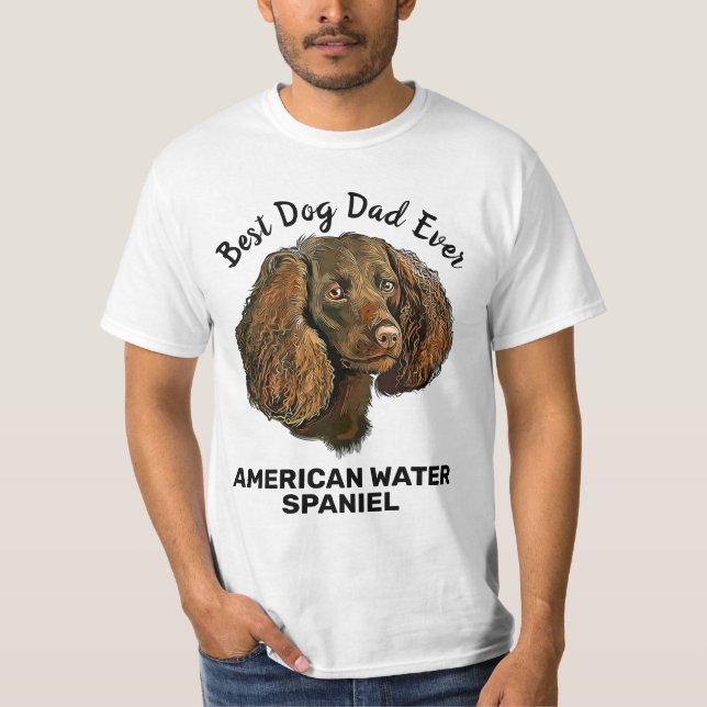 Camiseta El mejor padre del perro de American Water Spaniel (Anverso)