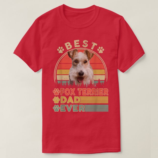 Camiseta El mejor padre del perro de Fox Terrier (Diseño del anverso)