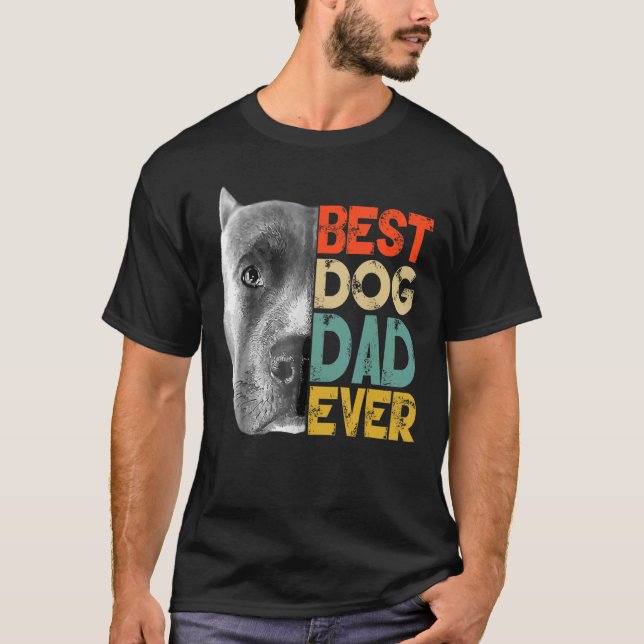 Camiseta El mejor padre del perro de Pitbull (Anverso)