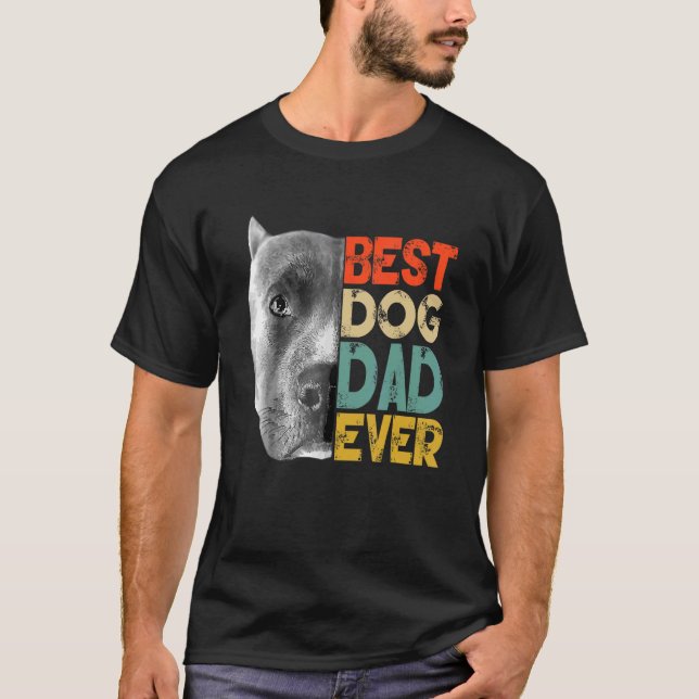Camiseta El mejor padre del perro de Pitbull (Anverso)