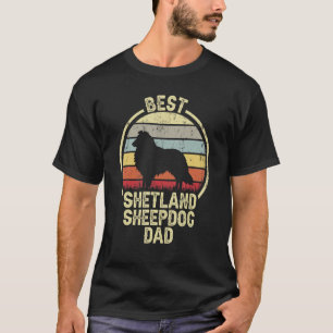 Camiseta El mejor padre del perro papá vintage Sheltie Shee