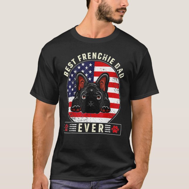 Camiseta El mejor padre francés diseña el Bulldog francés p (Anverso)